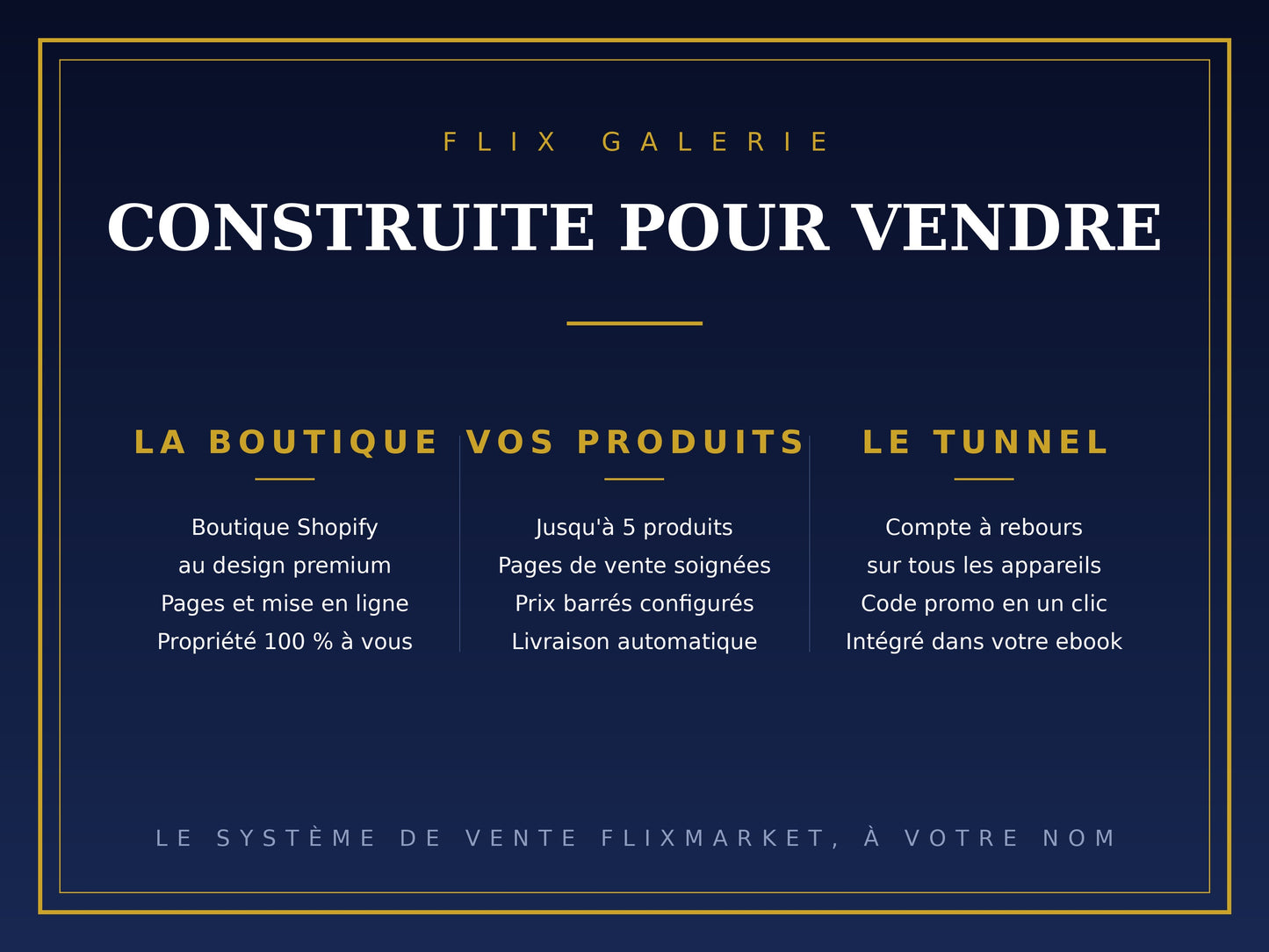 FLIX GALERIE — Votre boutique en ligne clé en main